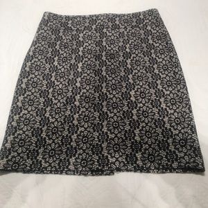Navy, floral- lace skirt